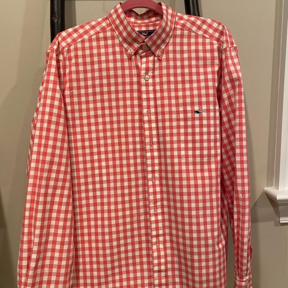 Orange VV button up